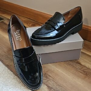 NWT! Franco Sarto Black Loafers
